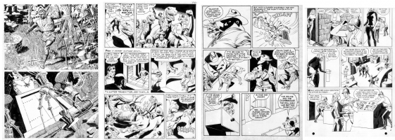 REED CRANDALL - Warren page, Dynamo  #2 page, Feature Comics Dollman page, Flash Gordon page  